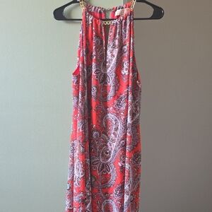 Michael Kors Vibrant Red Paisley Midi Dress